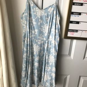 floral blue skater dress